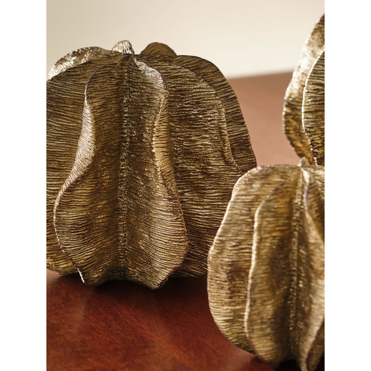 Décoration gousse graines antique, lot de 3 doré, NEXT