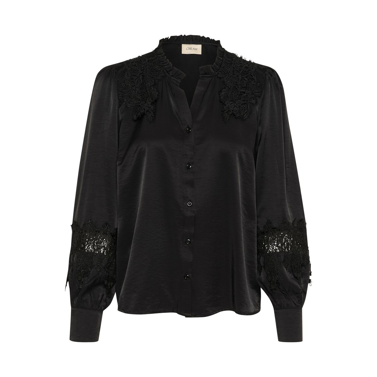 Long sleeved shirt noir pitch black, CREAM
