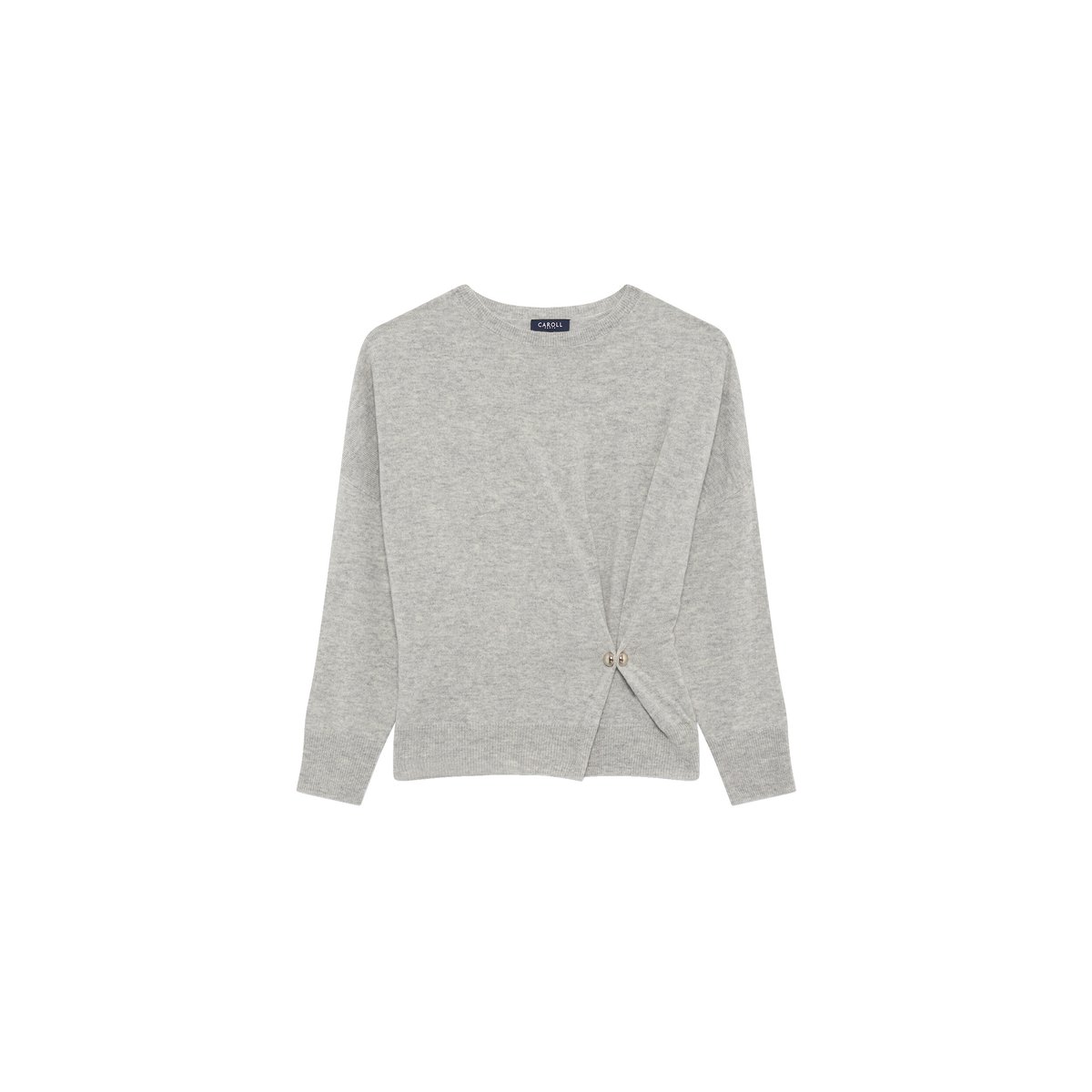 Pull ample col rond cachemire MCANDY gris, CAROLL
