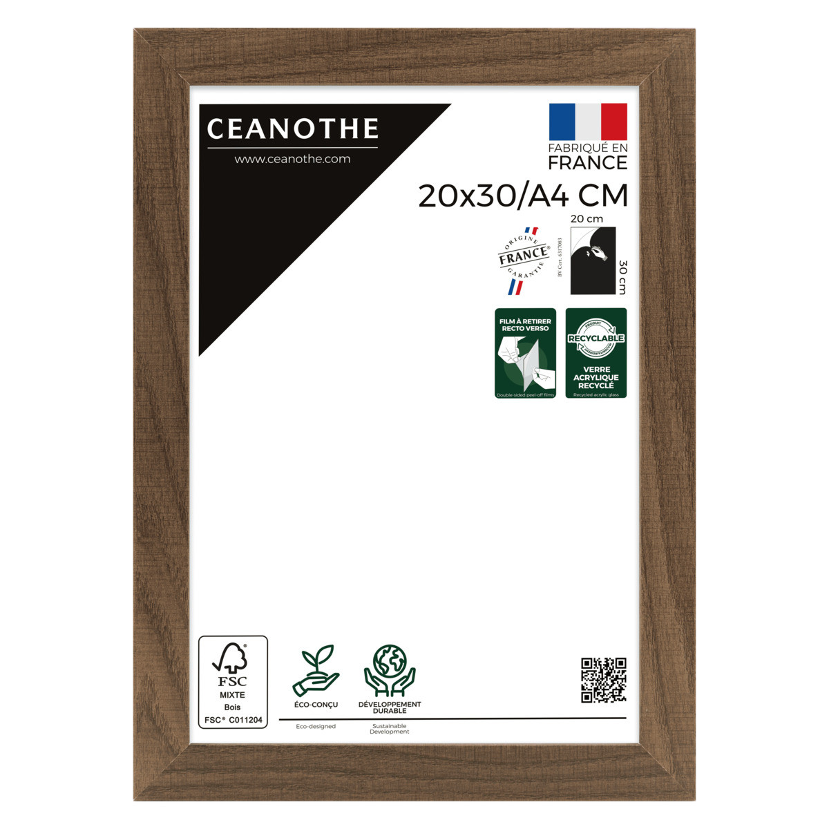 Cadre Photo Design En Bois Reconstitué Fsc ETERNEL marron, CEANOTHE