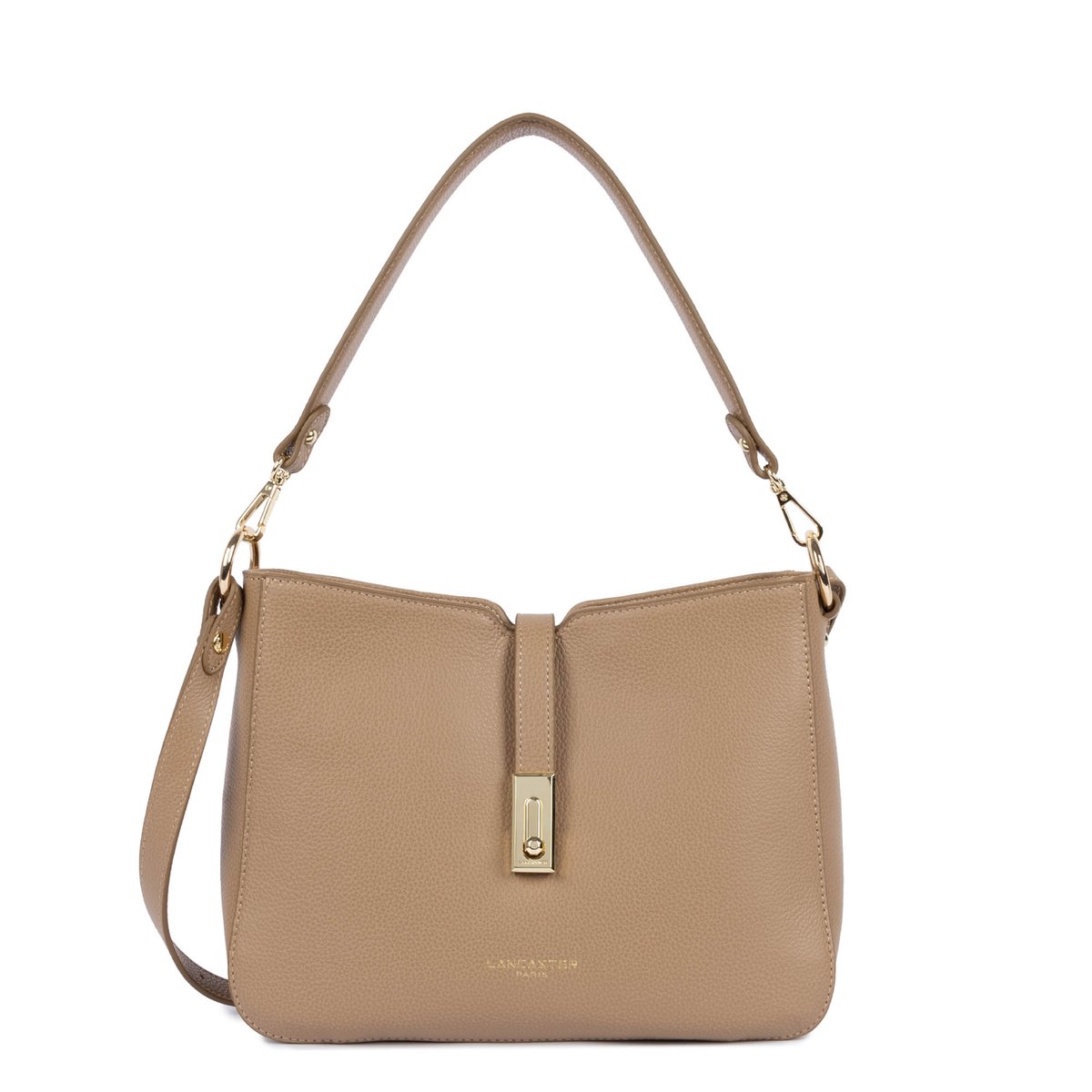 Grand sac besace MILANO HORIZON sable, LANCASTER