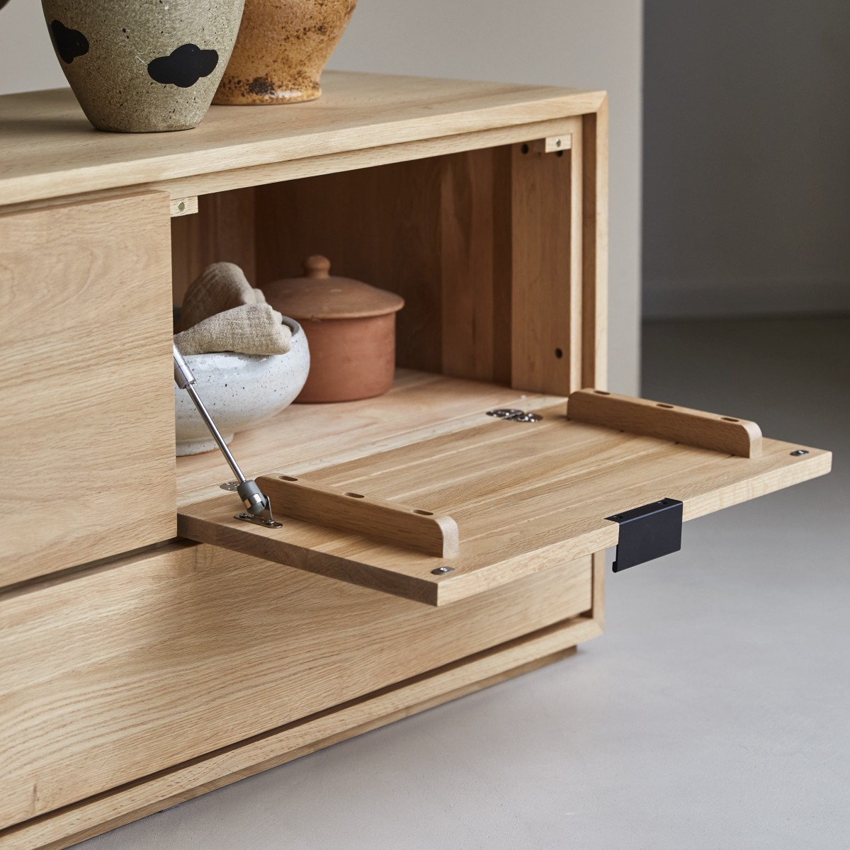 Meuble Hi-FI, TV en Chêne massif, SENSON naturel, TIKAMOON
