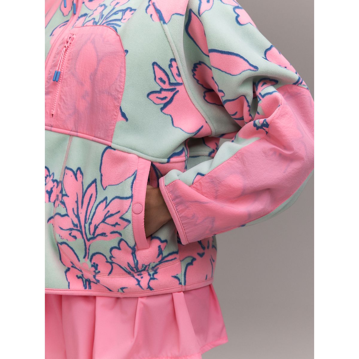 Polaire de sport zippée active imprimé fleuri, NEXT
