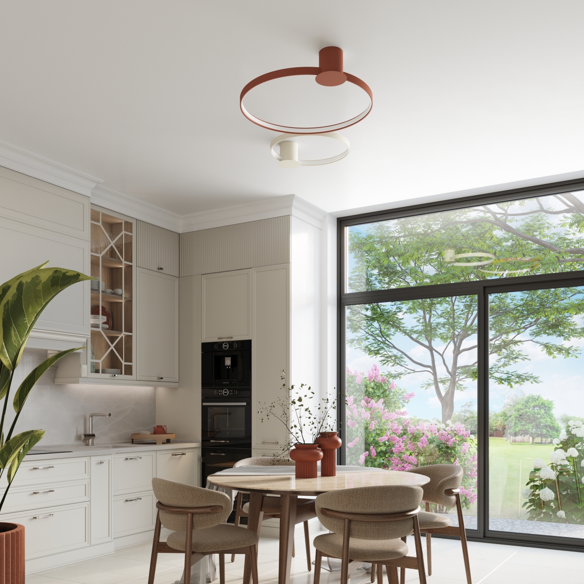 Plafonnier Aluminium Beige LED 1 Rio beige, EDEN