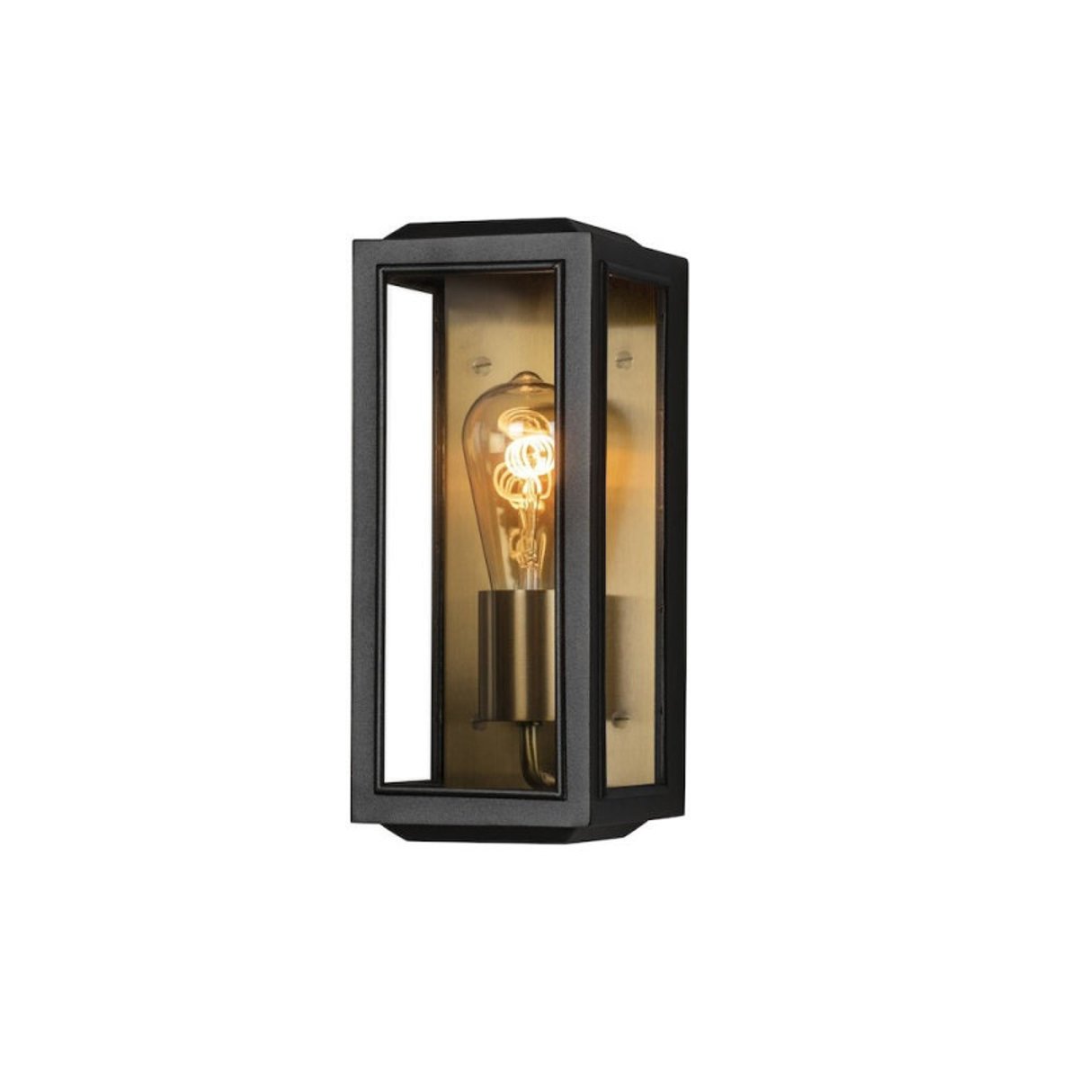 Applique Murale étroite Capri Extérieur Noir Et Laiton noir, MILLUMINE