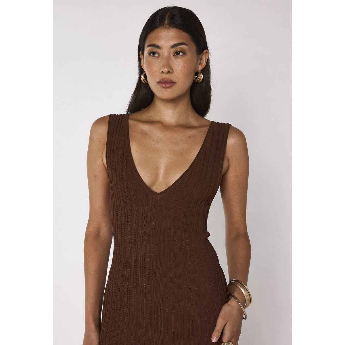 Robe maille droite PRETTY caramel, Maison 123