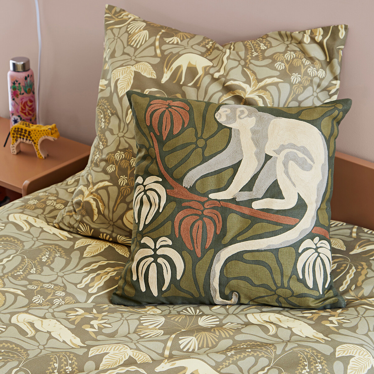 Housse de coussin 45x45 cm, coton, Selim vert, LA REDOUTE INTERIEURS