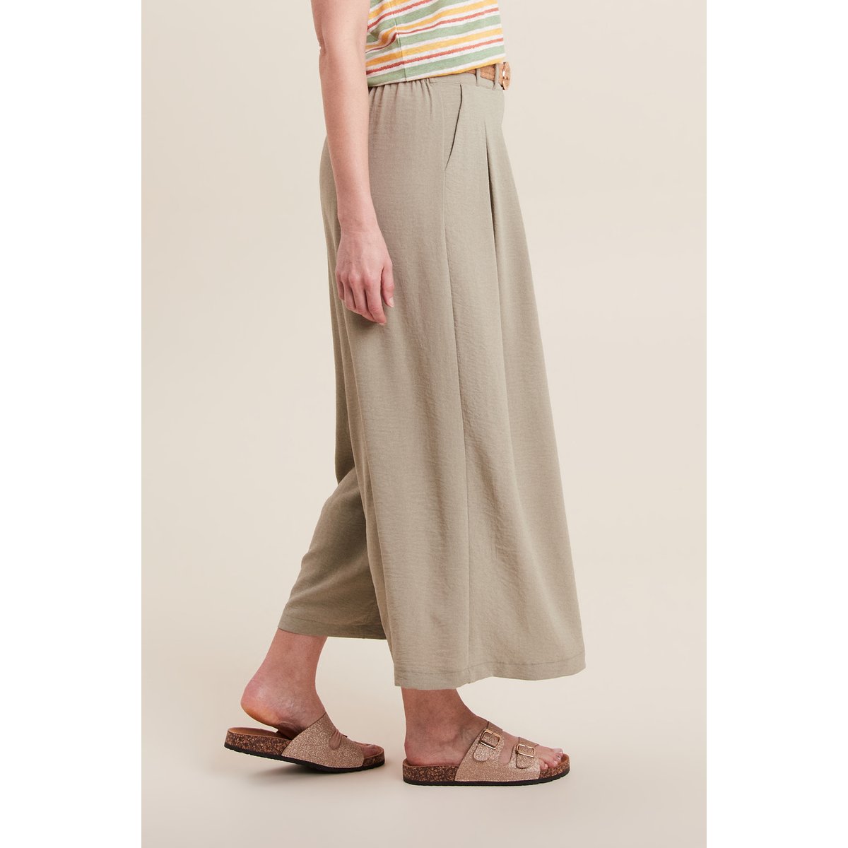Pantalon jupe-culotte large vert clair, BREAL