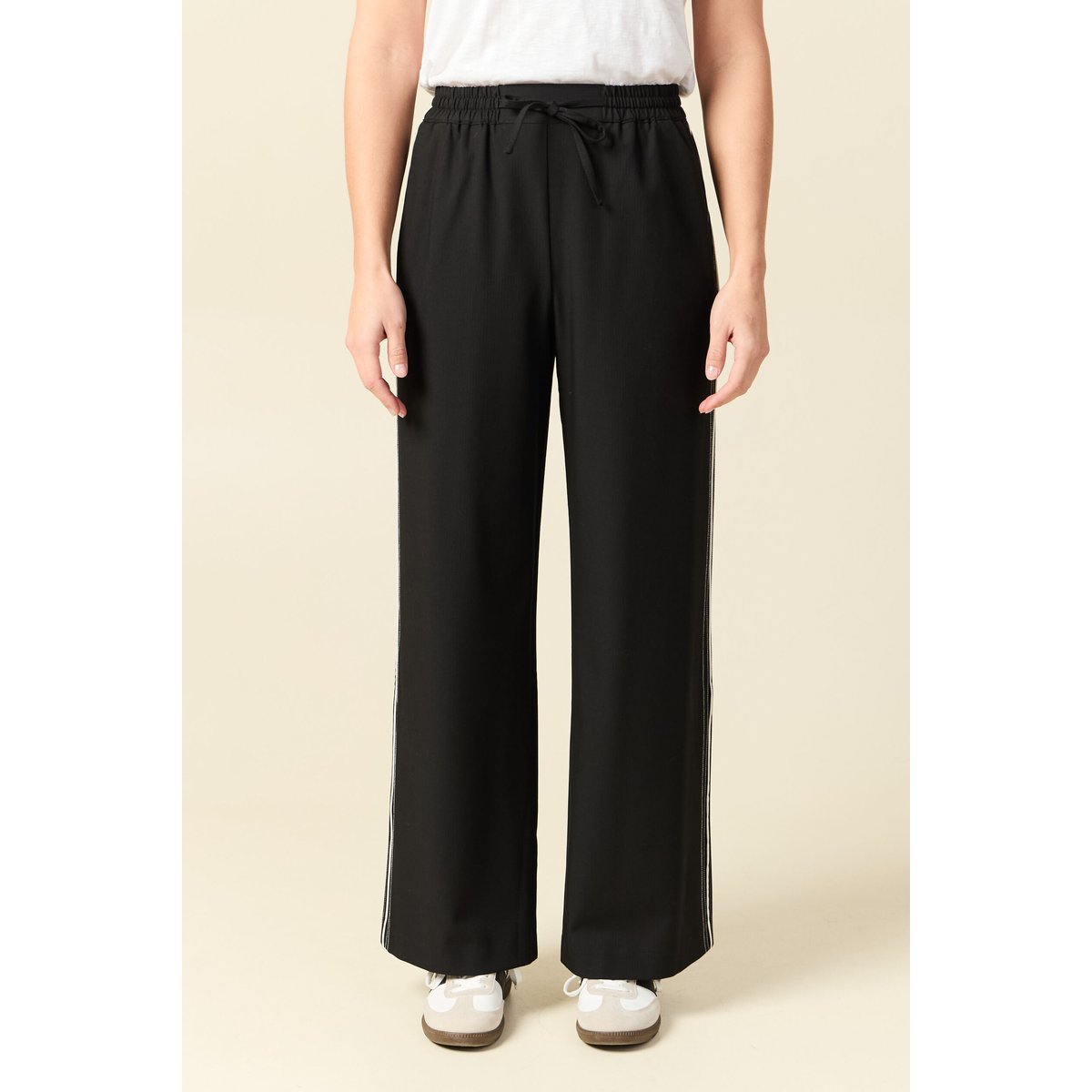 Pantalon taille haute fluide noir nuit, BONOBO