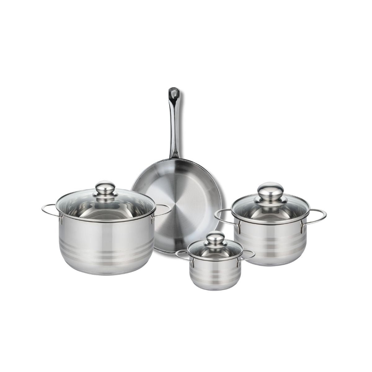 Batterie 1 poêle 24cm + 3 faitouts 12/16/20cm PROFI BRILLANT gris, ELO