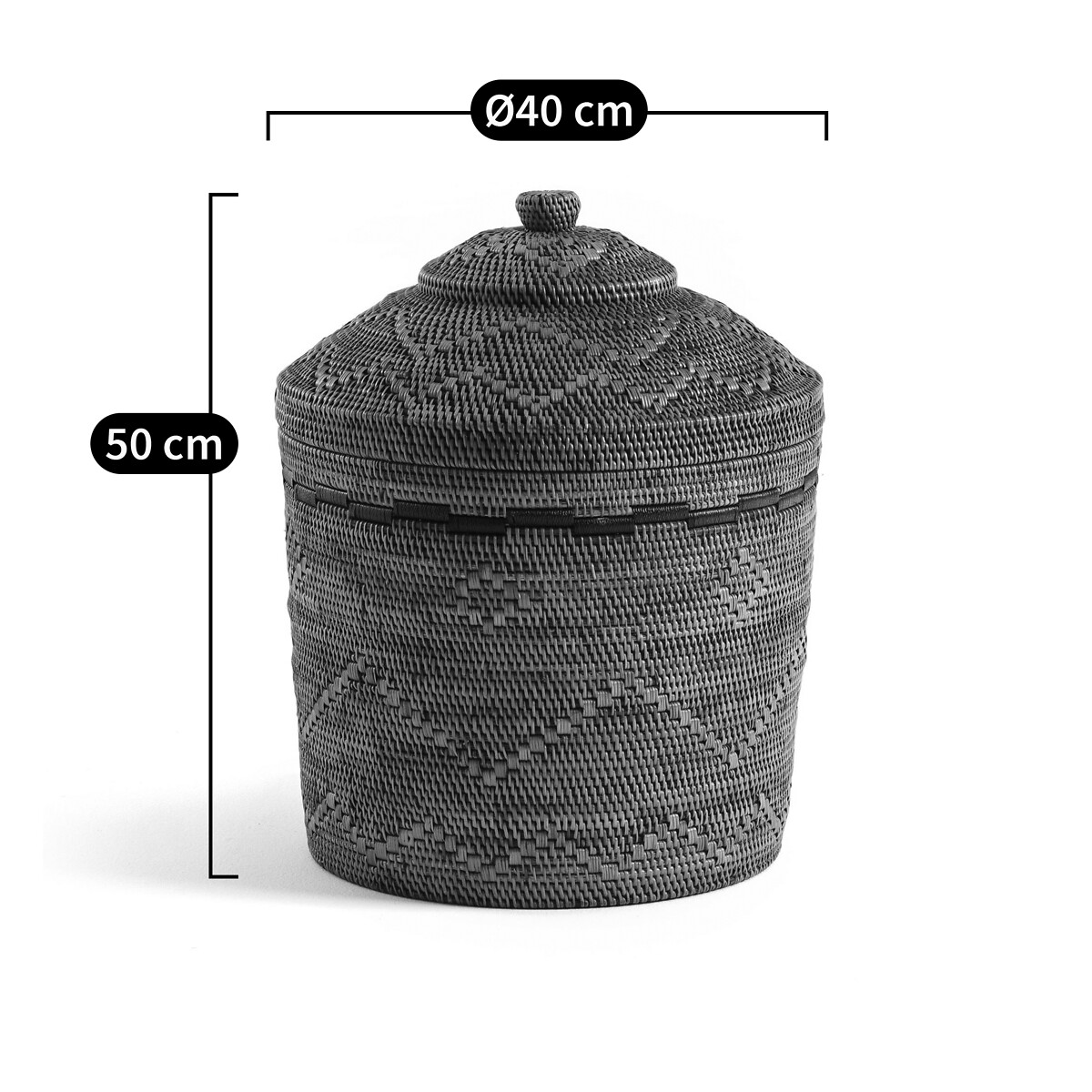 Brazil 50cm Woven Bamboo & Rattan Basket brown, AM.PM