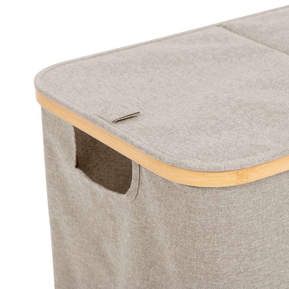 Panier à linge pliable double 80L TIDY beige, 5FIVE SIMPLY SMART