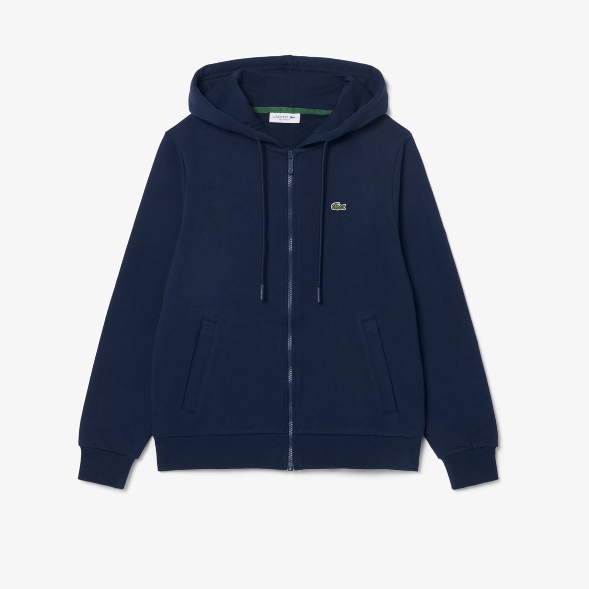 Sweatshirt zippé à capuche molleton bleu-166, LACOSTE