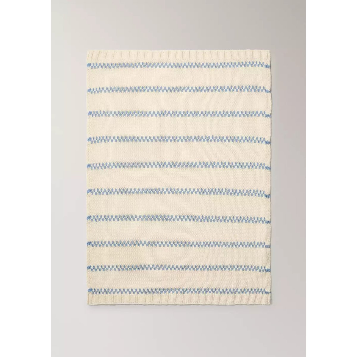 Plaid en mélange de laine à rayures bleu, MANGO HOME