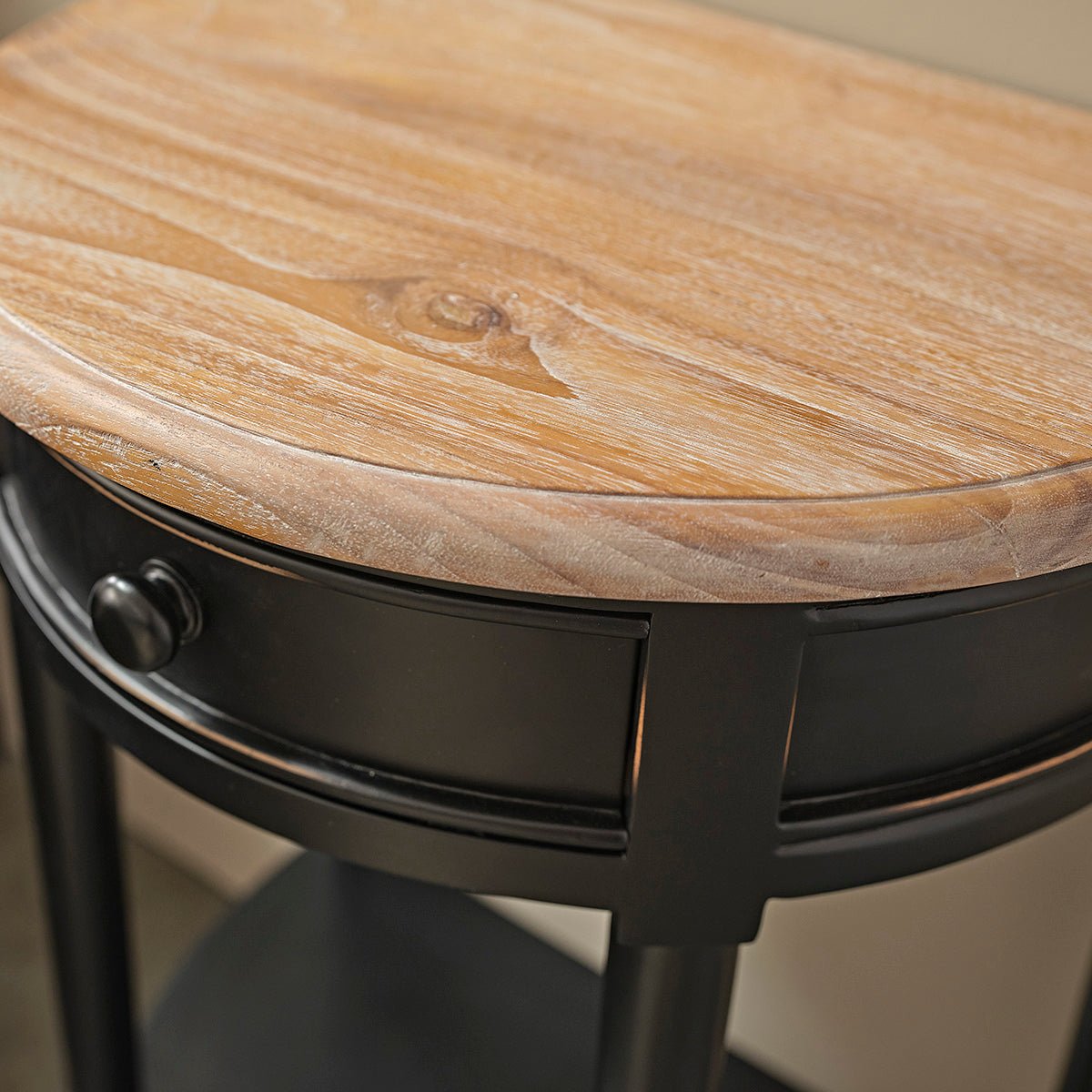 Table de chevet en bois d'acajou 1 tiroir  BASTIDE noir, BERAH GETAH