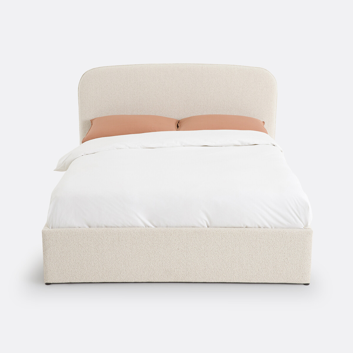 Kastenbett Conto mit hochklappbarem Lattenrost, Bouclé ecru, LA REDOUTE INTERIEURS