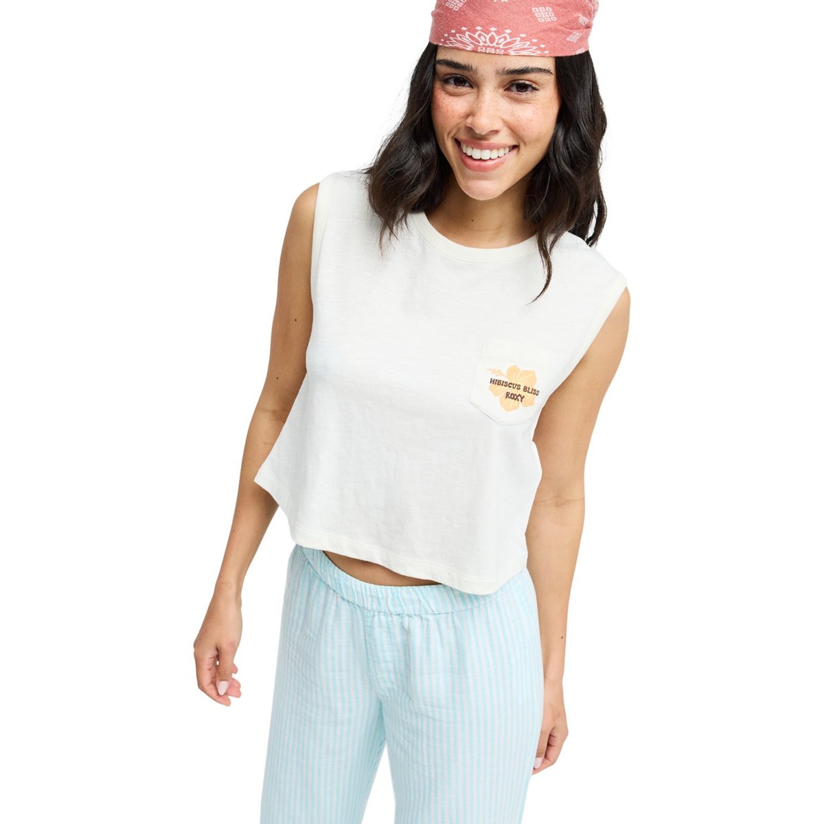 T-Shirt, sans manches, col rond, . blanc coconut milk, ROXY