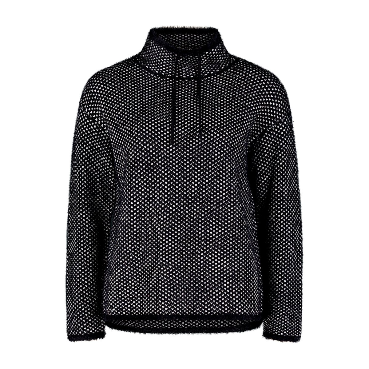 Pull-over en maille à motif jacquard patch black/cream, BETTY BARCLAY