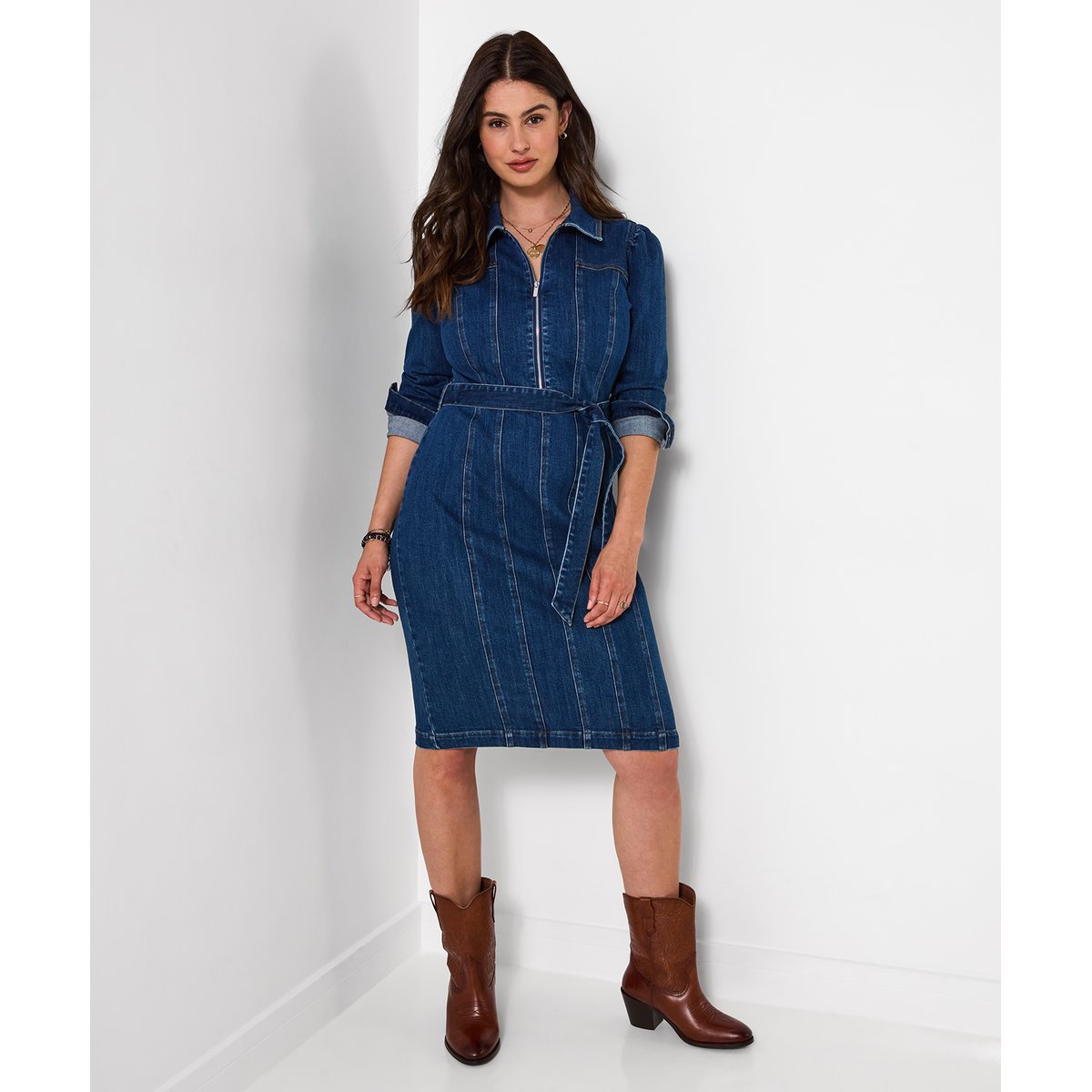 Robe en Jean Zippée Devant Scarlett bleu, JOE BROWNS