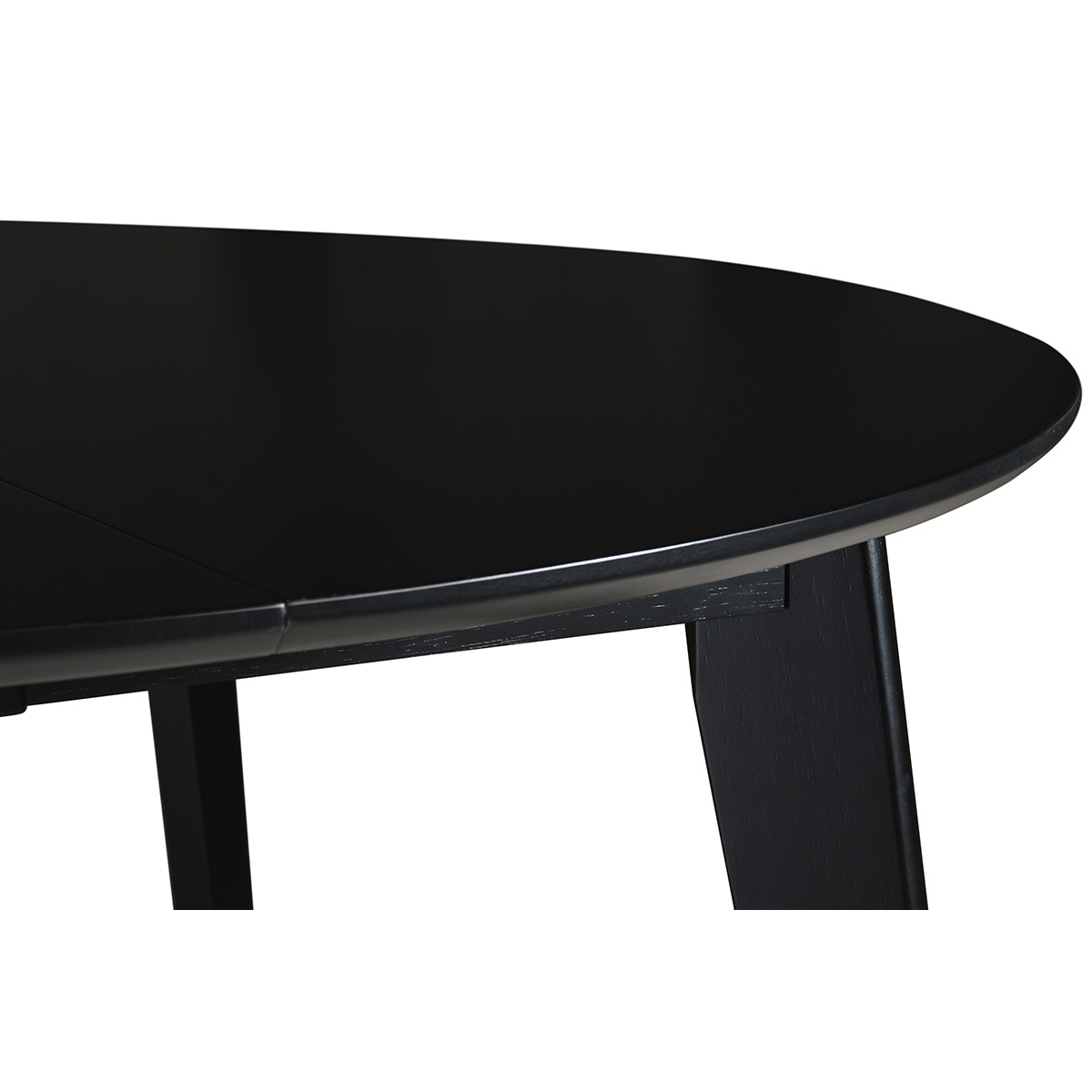 Table à manger ronde extensible finition noyer L120-150 cm LEENA noir, MILIBOO