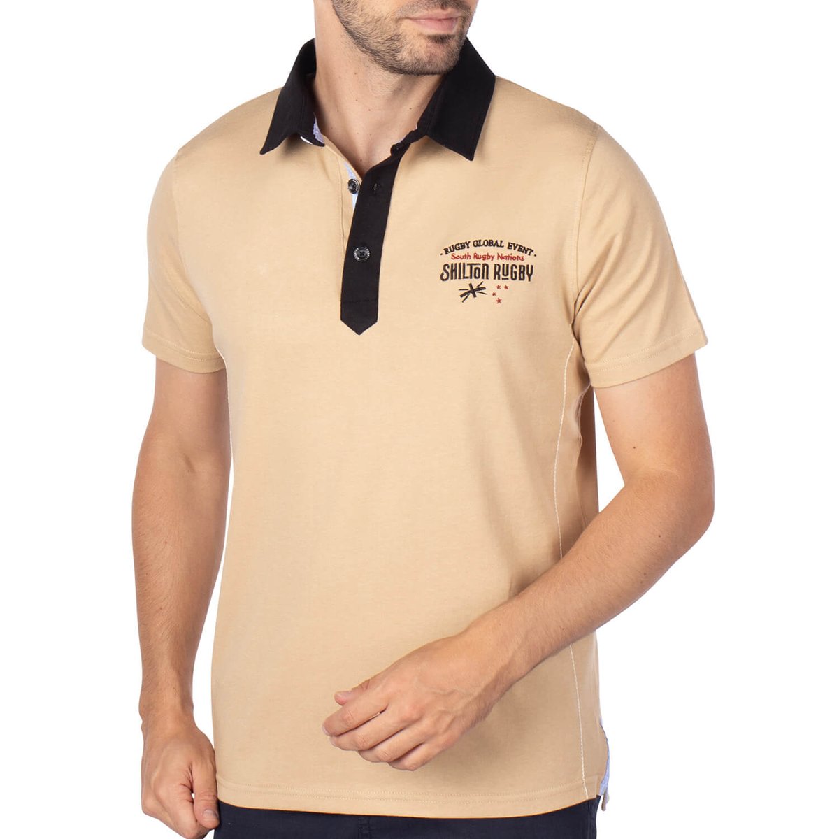 Polo rugby NATIONS beige, SHILTON