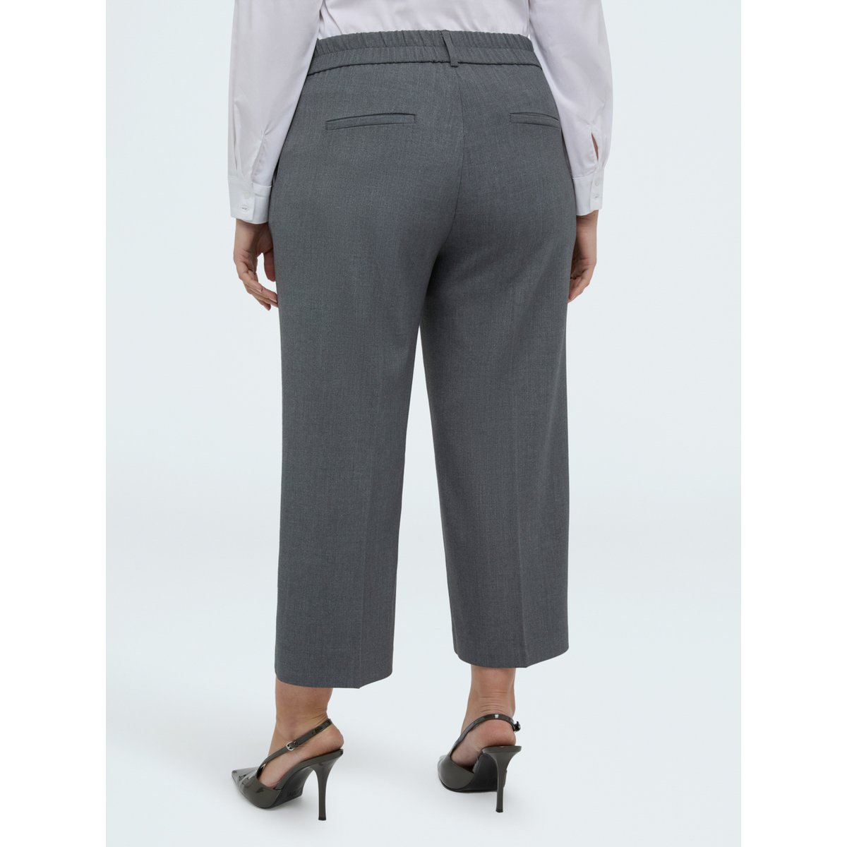 Pantalon Cropped en tissu chiné gris, FIORELLA RUBINO