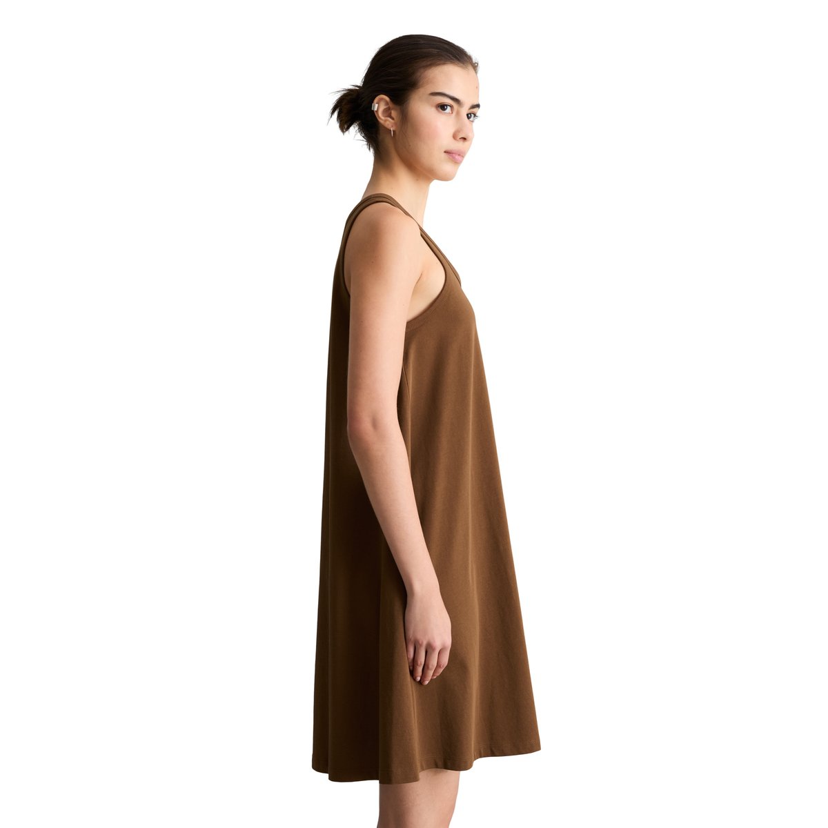Robe en jersey sans manches DfC A-Shape en coton organique marron, MARC O’POLO DENIM