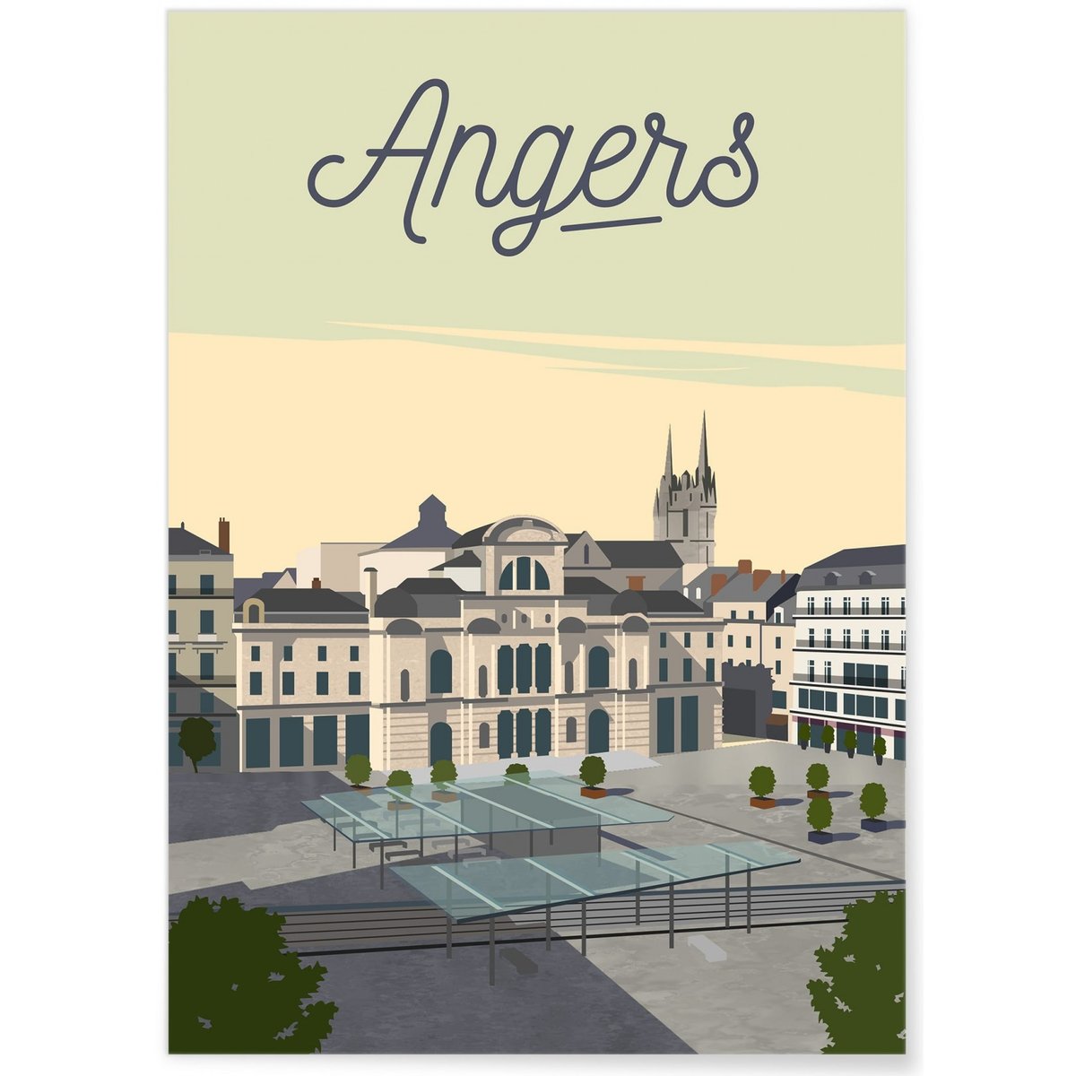 Affiche ville Angers 2 blanc, L'AFFICHERIE