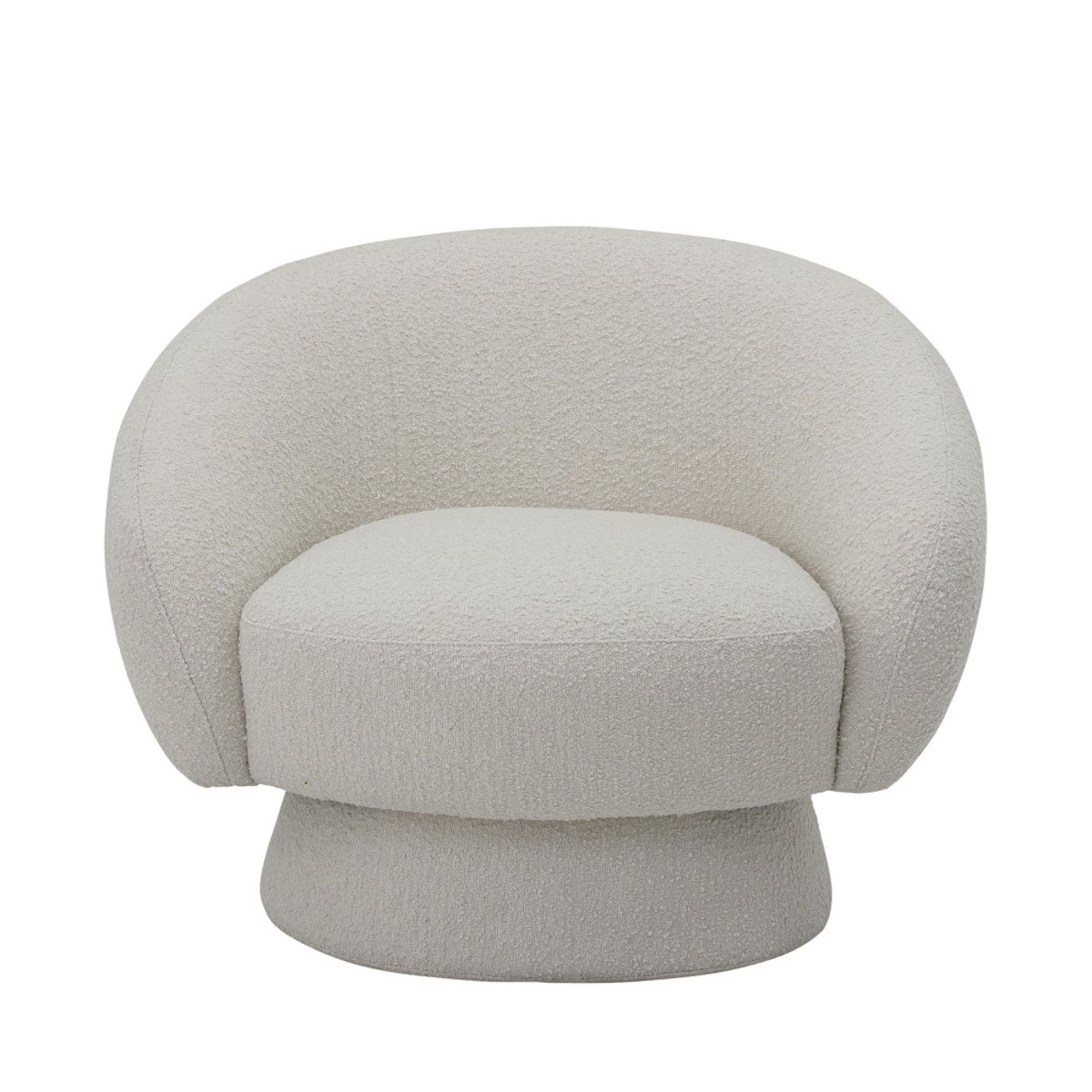Fauteuil lounge en tissu bouclette  - TED blanc ivoire, BLOOMINGVILLE
