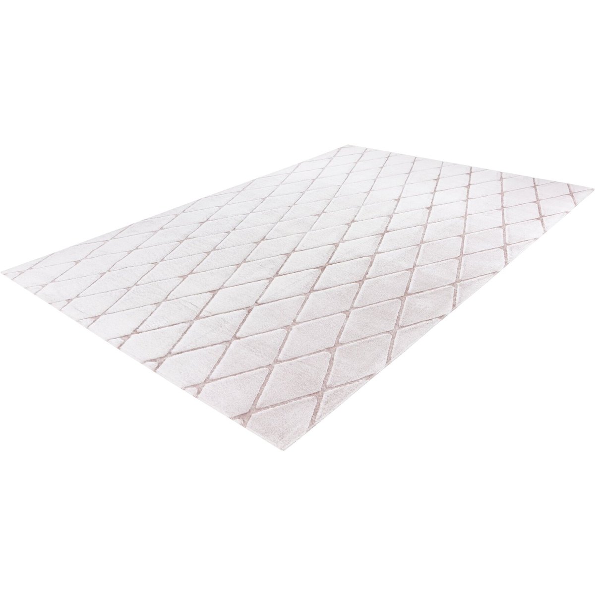 Tapis rectangulaire tufté main, VIVICA blanc, rose, ARTE ESPINA