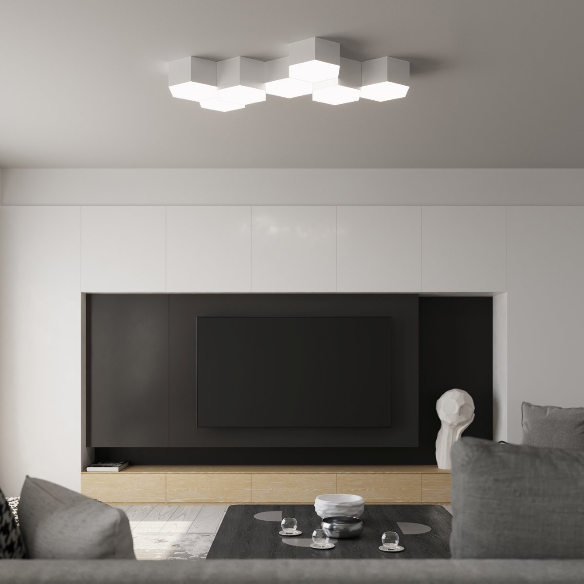 Plafonnier PVC Blanc E27 2 Sunde 11 blanc, EDEN