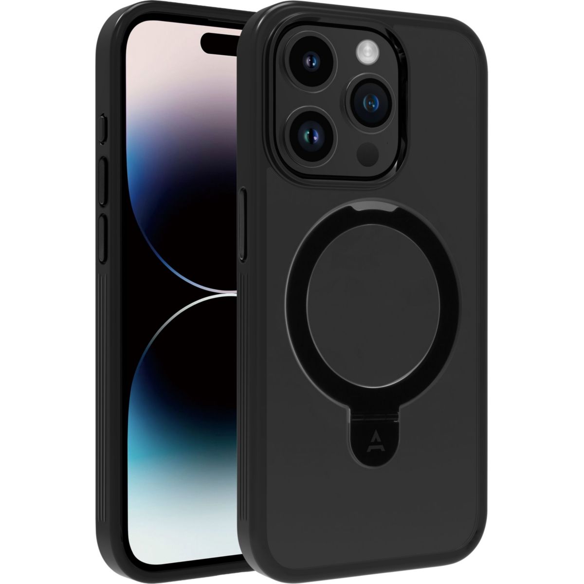 Coque iPhone 15 Pro MagSafe 2 en 1 - Noir couleur unique, ADEQWAT