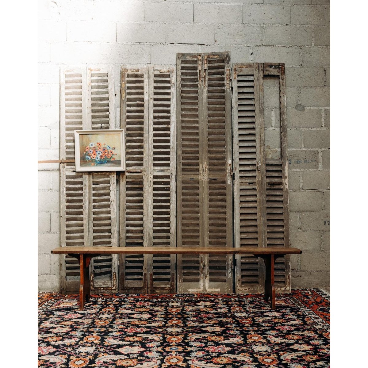 Grand banc en bois Antoine N°248 - Bon état bois, DEBONGOUT