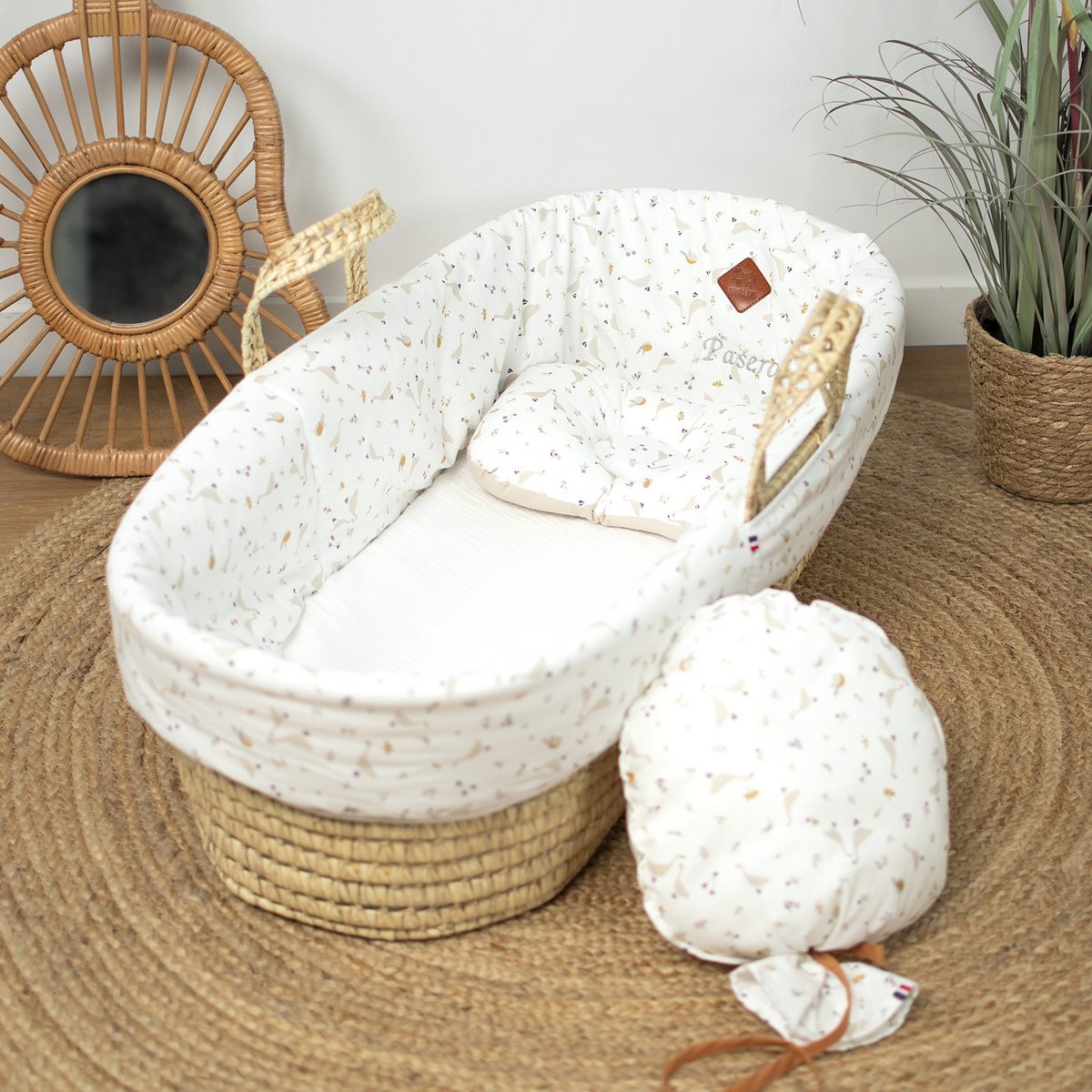 Couffin bébé avec Matelas, Habillage et Drap Housse SIDONIA sidonia, beige, écru, blanc, SEVIRA KIDS