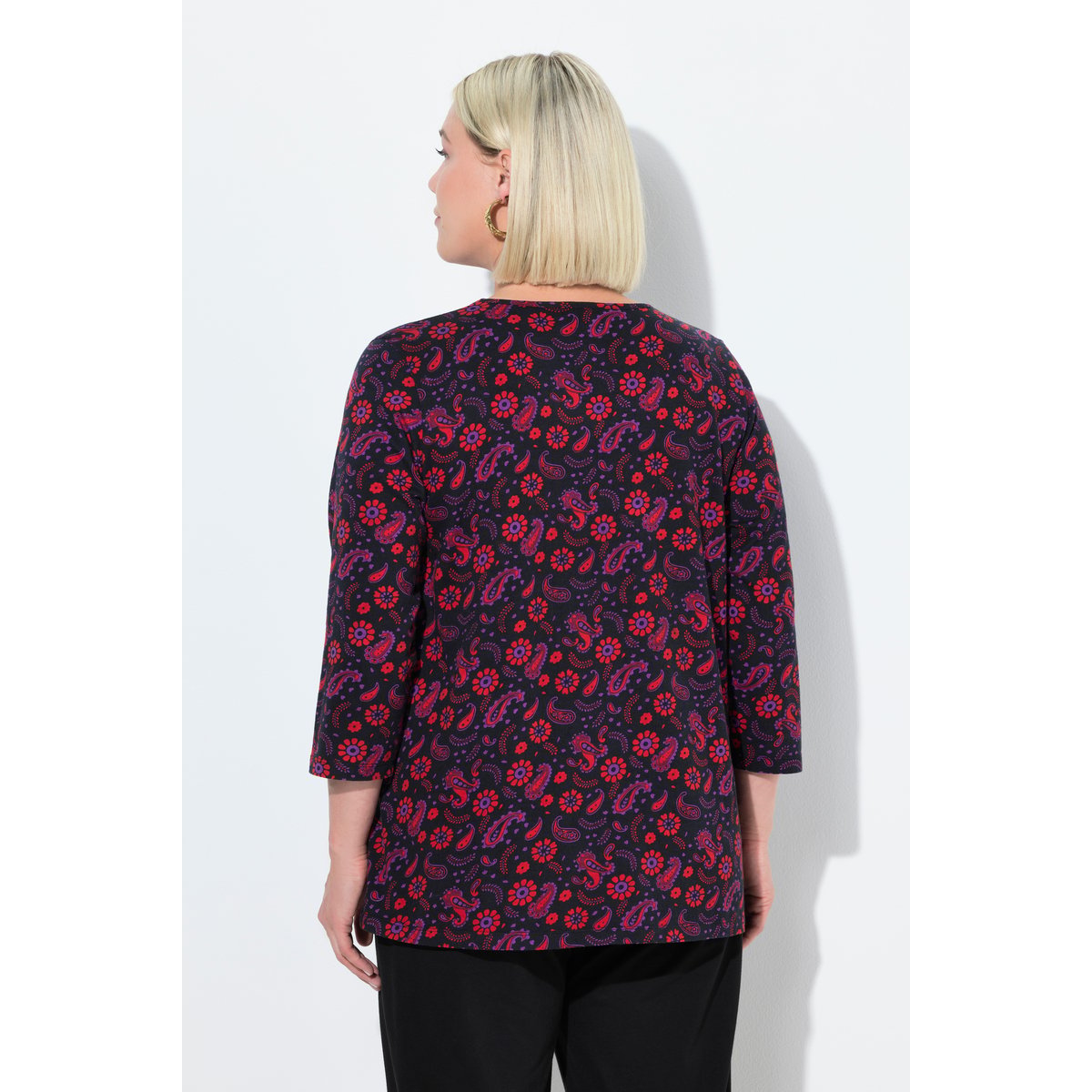T-shirt coupe évasée noir, ULLA POPKEN