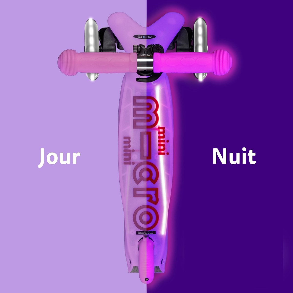 Mini Micro Deluxe Glow LED - rose, MICRO MOBILITY