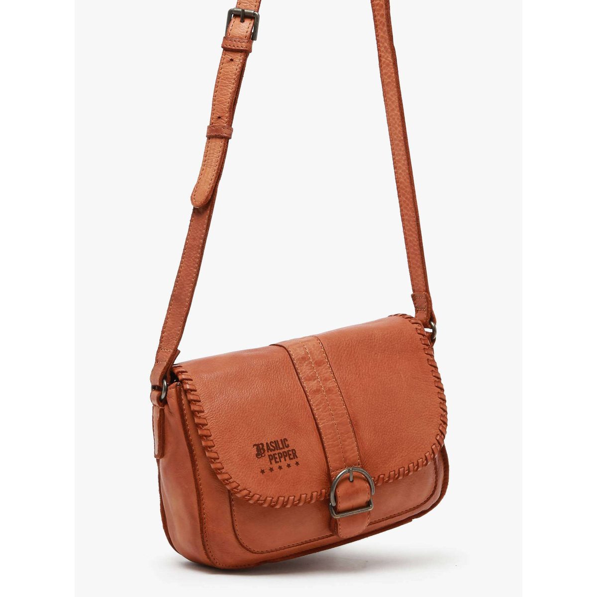 Sac bandoulière Utility cuir tan, BASILIC PEPPER