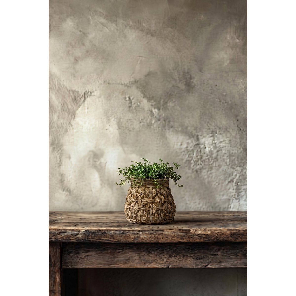 Cache-pot en béton KNOT beige, BAZAR BIZAR