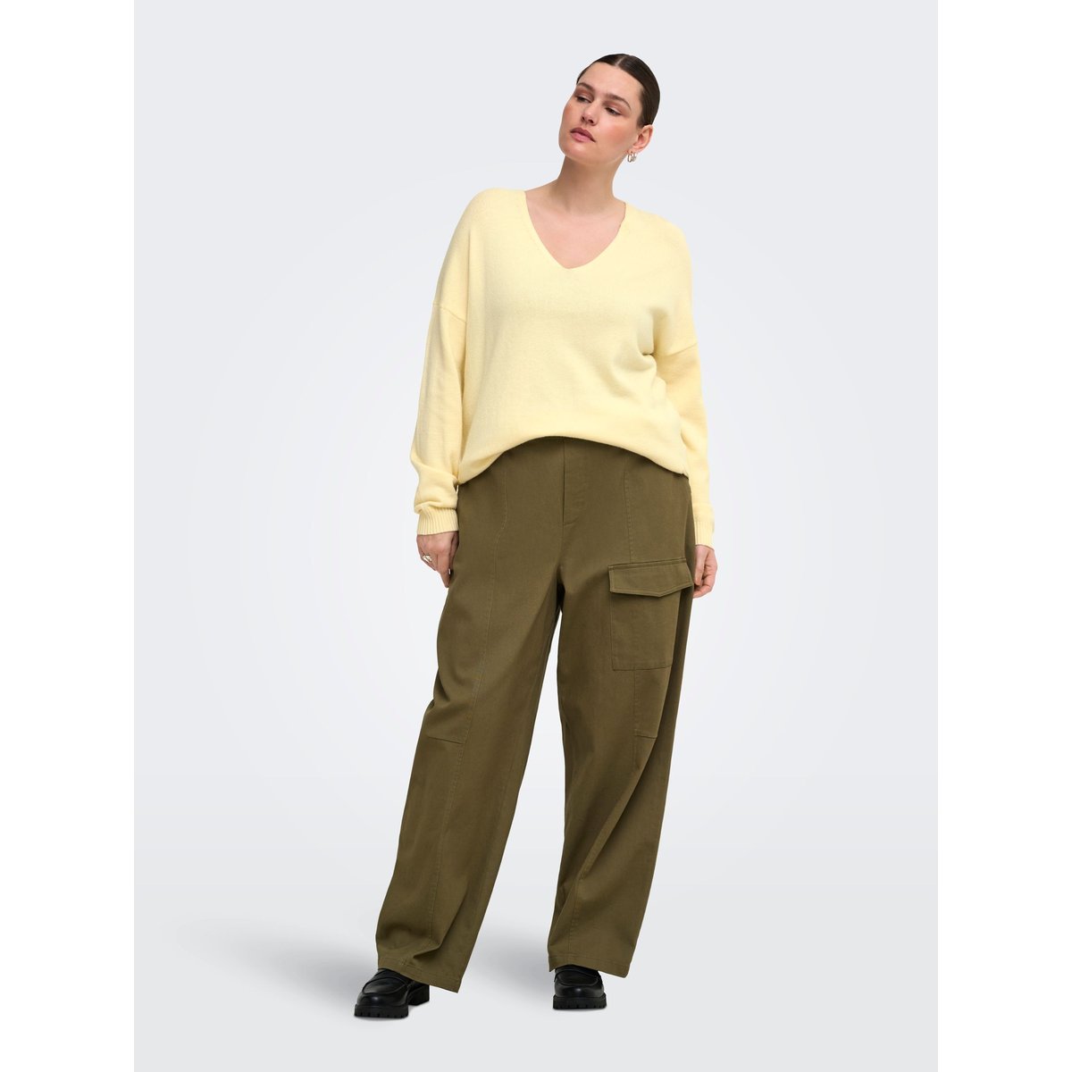 Pantalon Cargo ivy green 1, ONLY CARMAKOMA