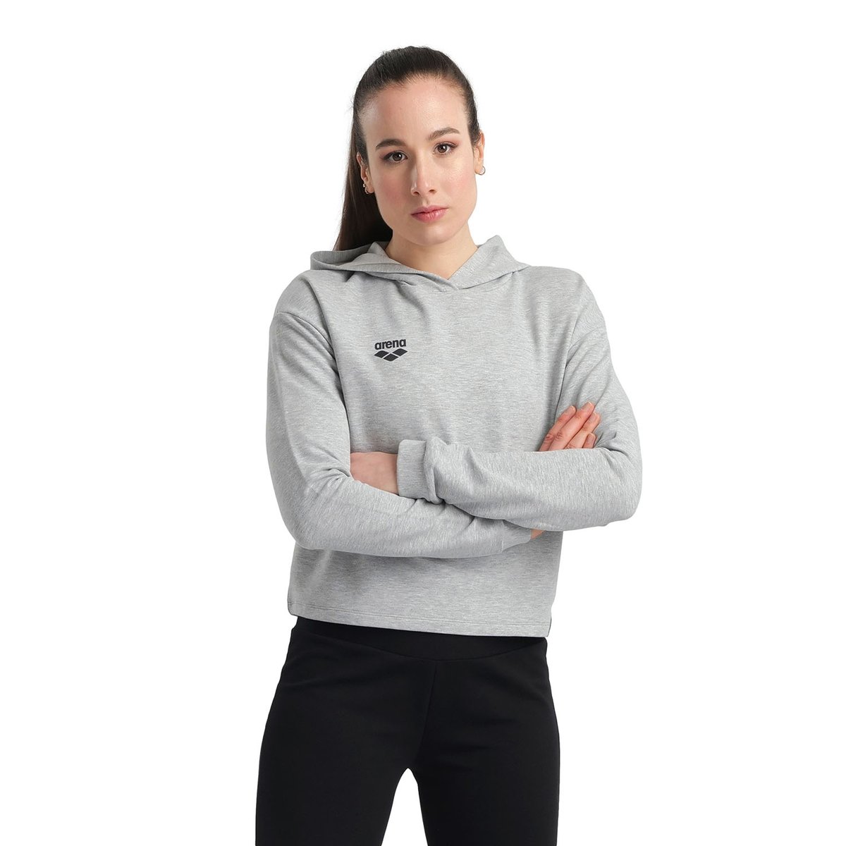 Sweat-shirt à capuche en polaire Fleece medium grey heather, ARENA