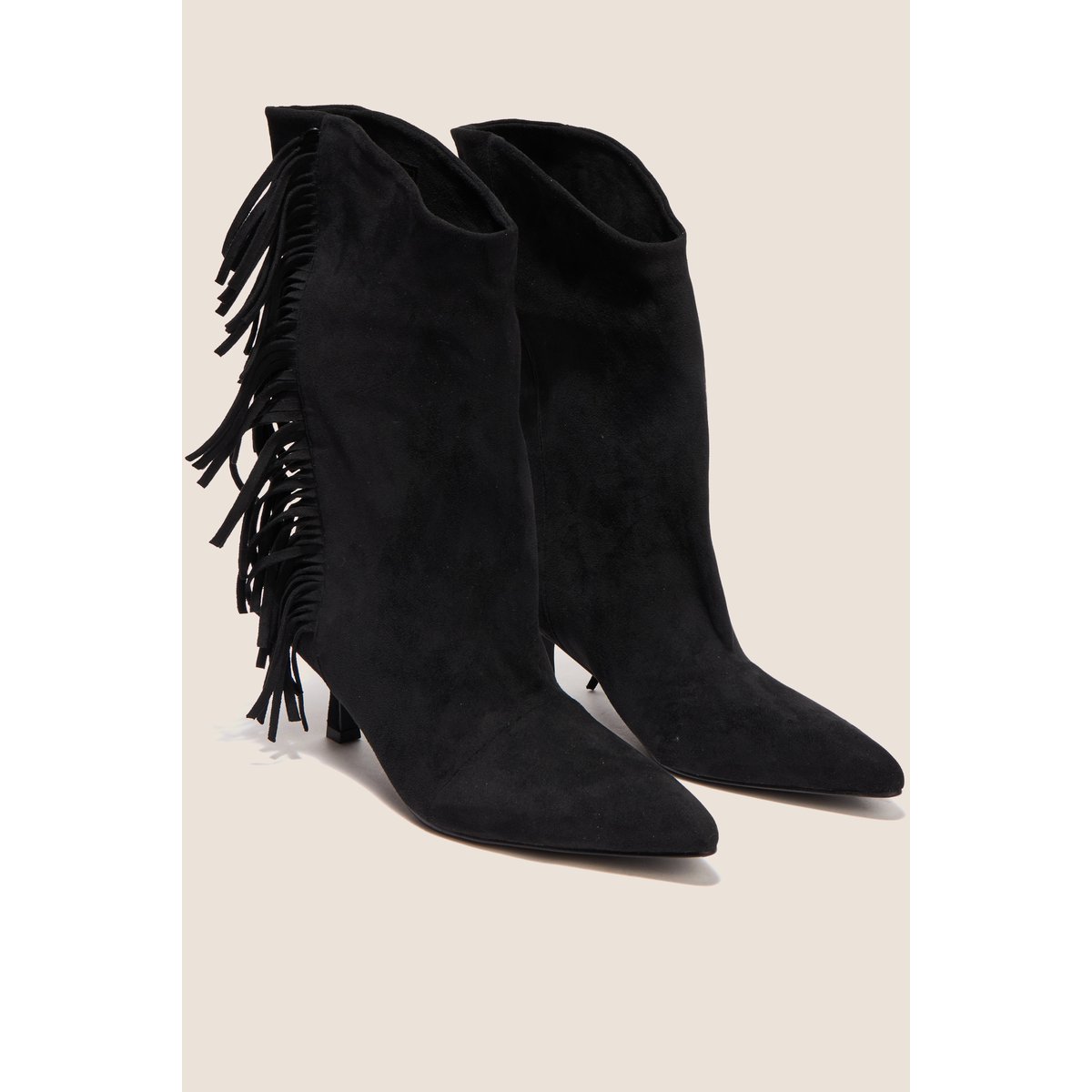 Bottines à talon aspect daim noir, BREAL