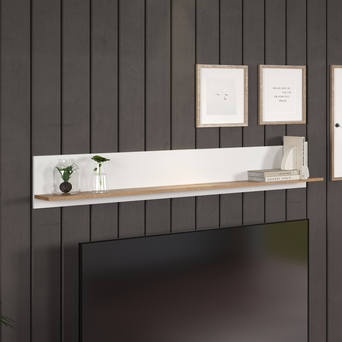 Etagère murale avec 1 tablette L170 cm - VITORIA blanc, CALICOSY