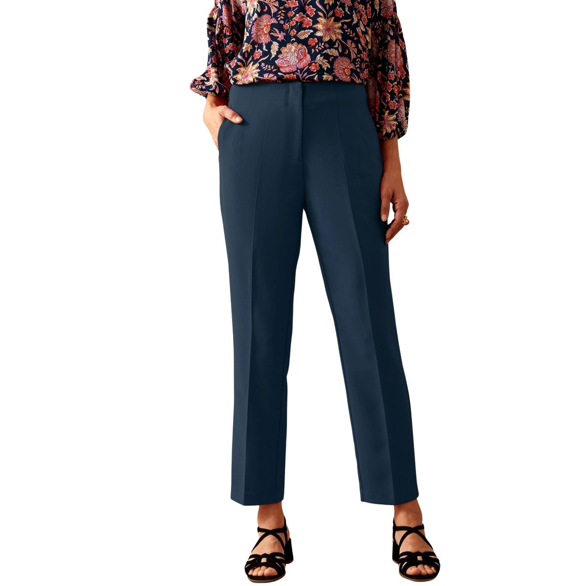 Pantalon 7/8ème coupe fuselée marine, DAXON