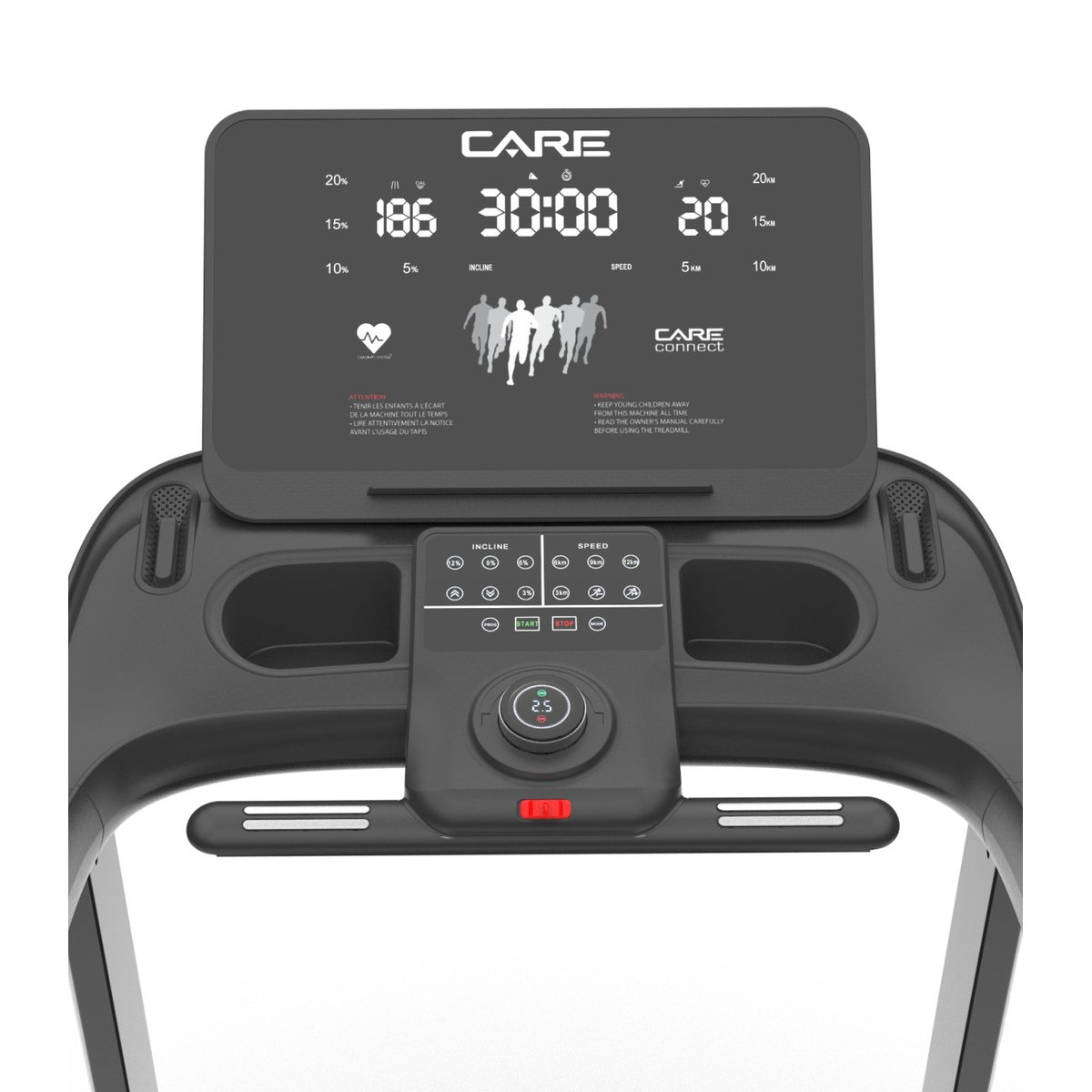 Tapis de course connecté 22 km/h - CARE - Fast Runner SP noir, CARE FITNESS