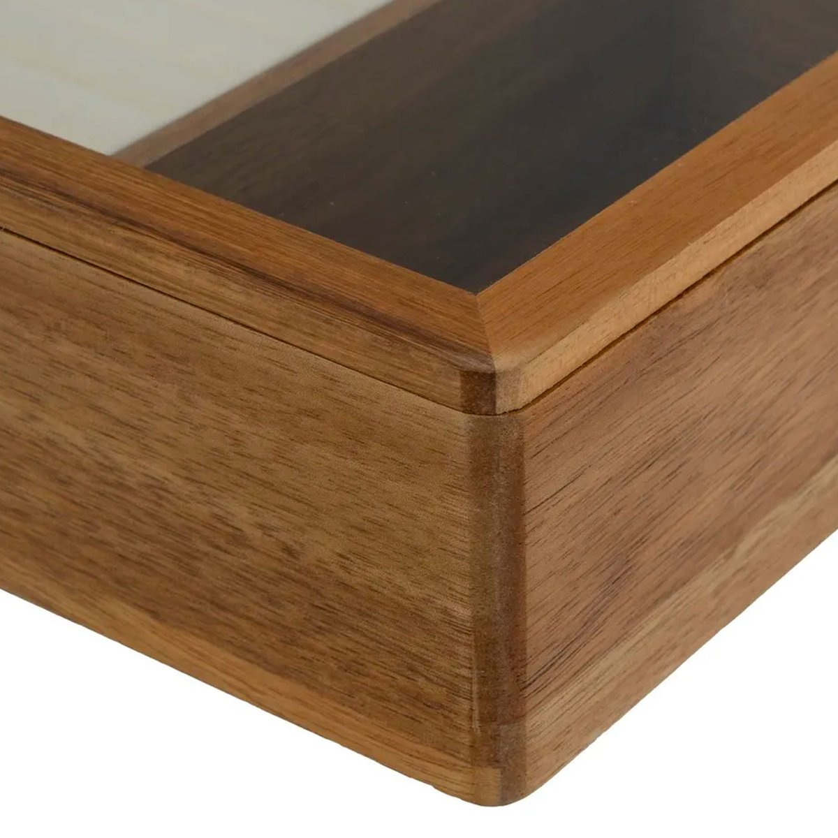 Boîte à bijoux en bois d'acacia et verre 24x16x6.5cm bois, WADIGA