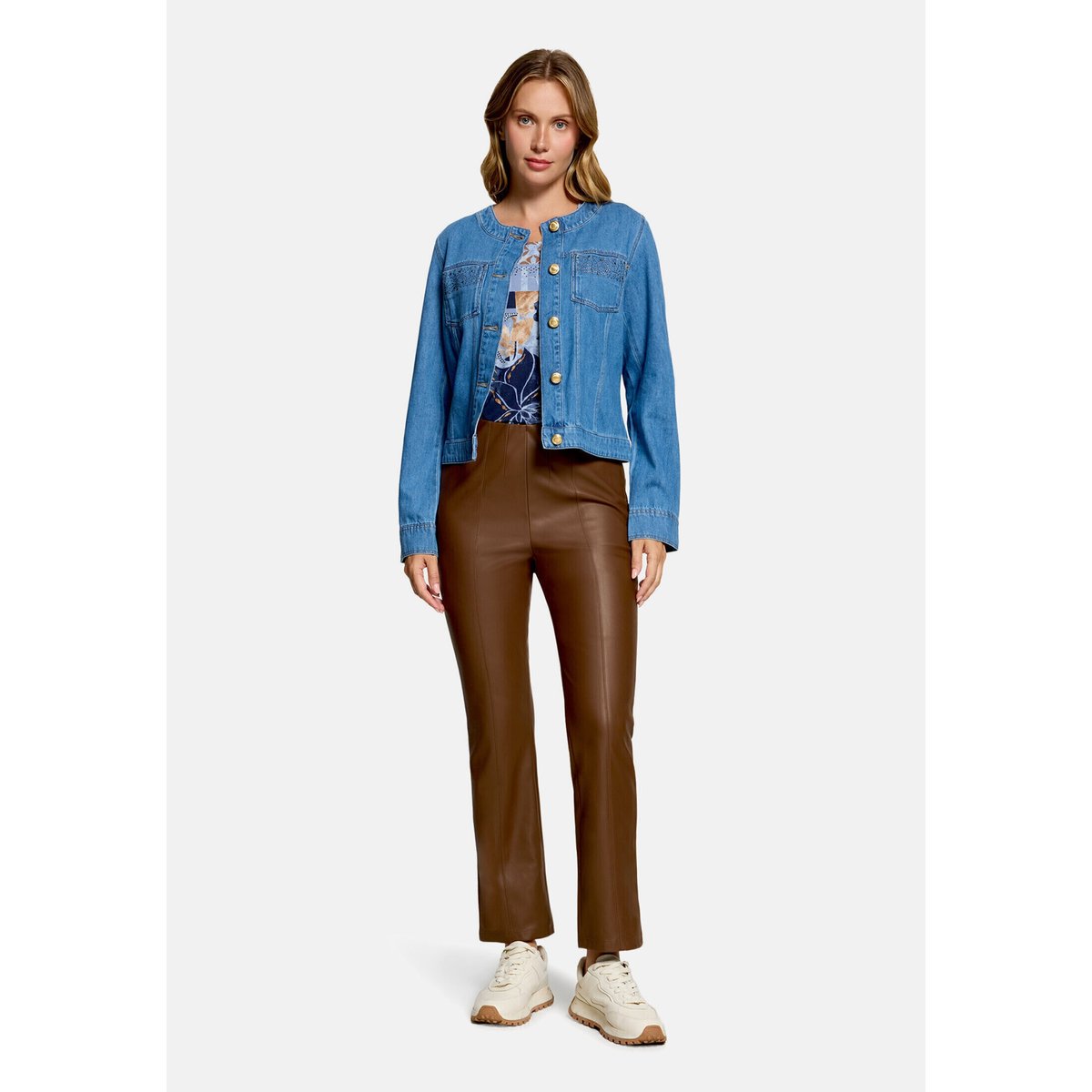 Leggings en similicuir coupe slim fit dark coffee, BETTY BARCLAY