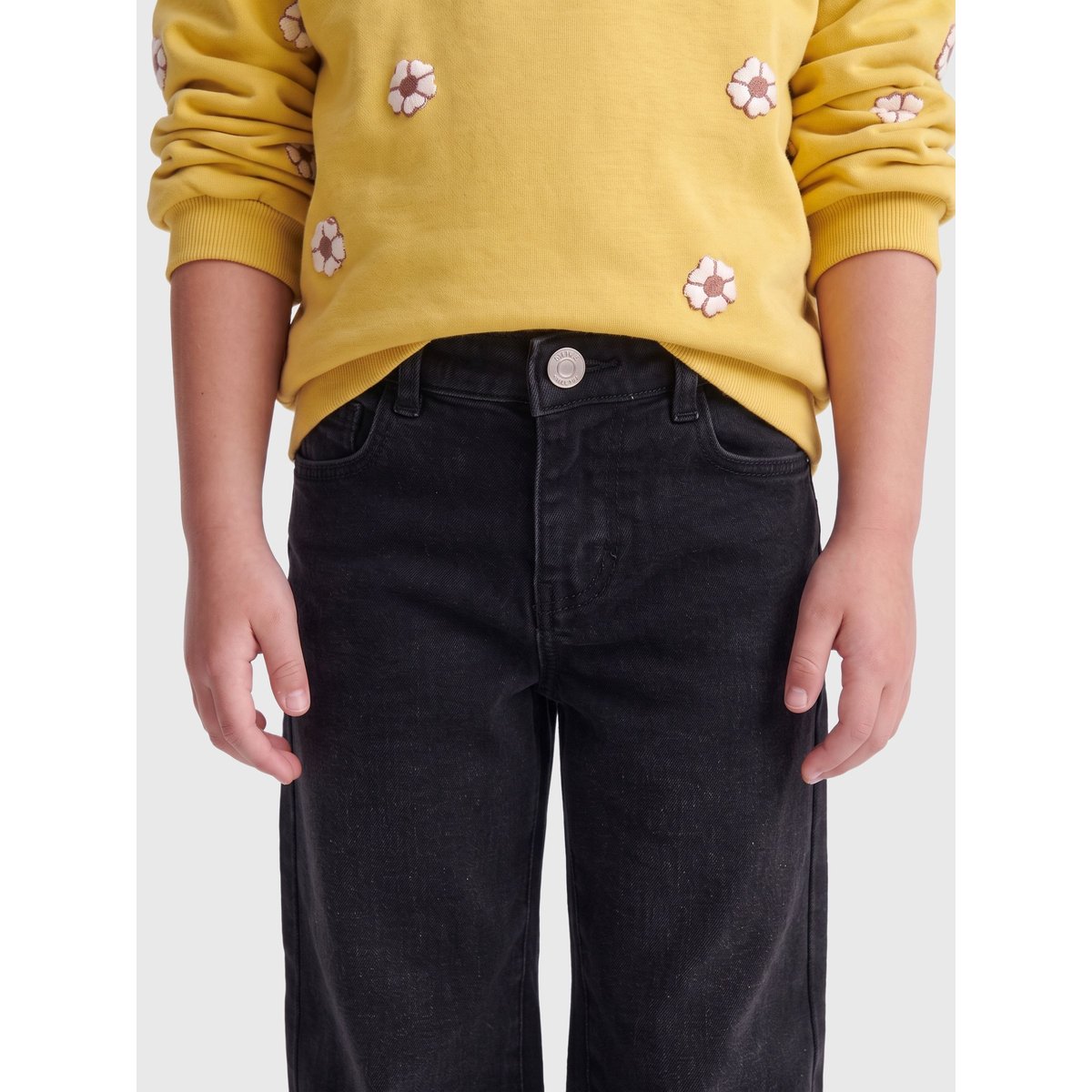 Jean À Jambe Large washed black, KIDS ONLY