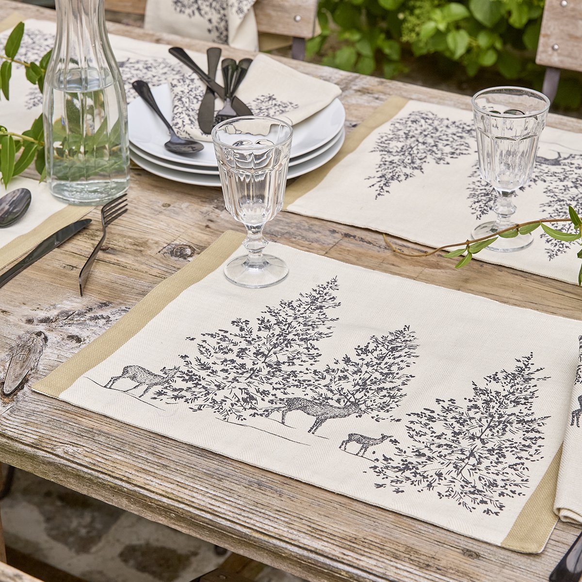 Set de table TRESOR DES FORETS naturel, SYLVIE THIRIEZ