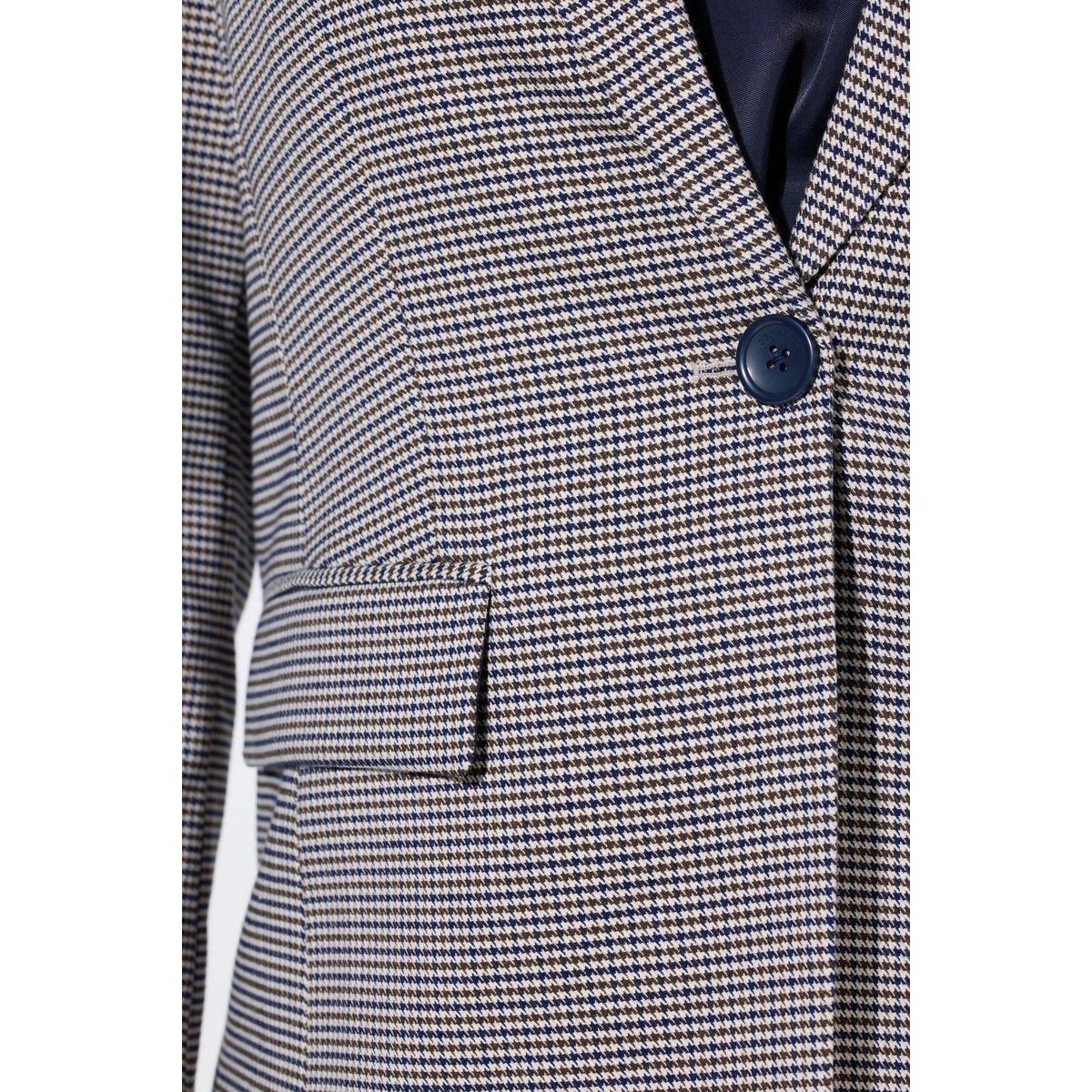Blazer à carreaux, col à revers marine foncé, ULLA POPKEN