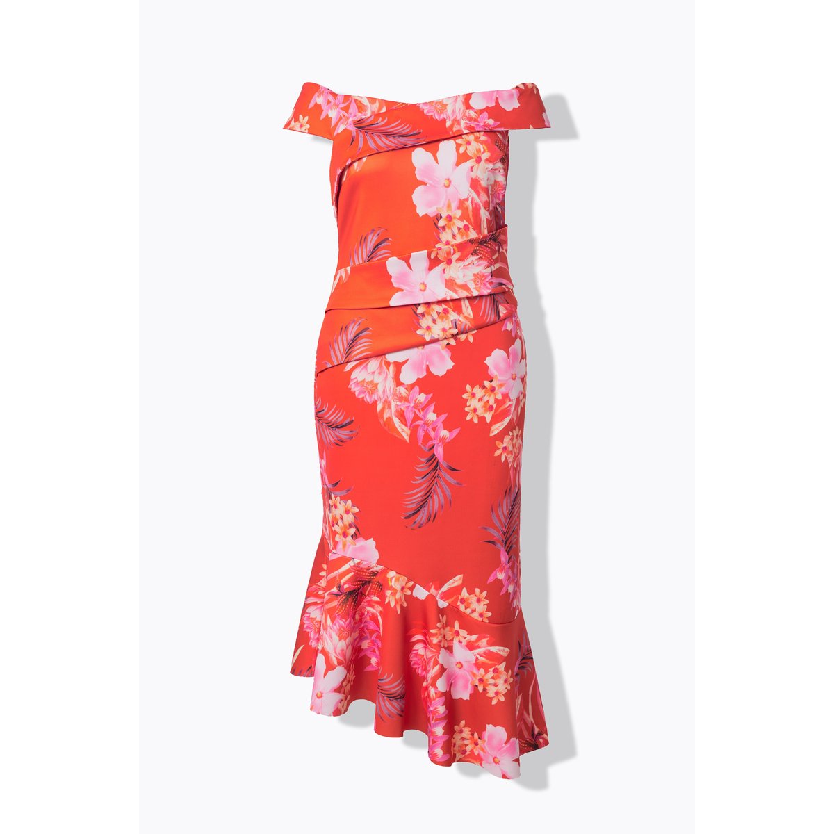 Robe maxi en tissu scuba imprimé. Encolure poivron, ULLA POPKEN